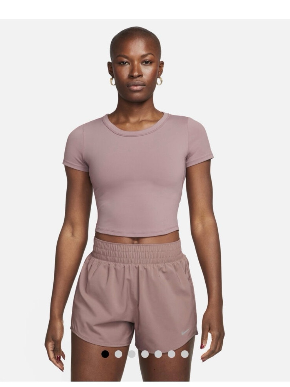 Nike Mauve Short-Sleeve Crop Top